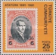 Kemal Atatürk'ün Doğumunun 100. Yıldönümü 1981 Türkiye Posta Pulları - mezat.mezatcini.com'da! 5