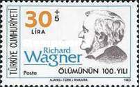 Richard Wagner'in Ölümünün 100. Yıldönümü - Besteci 1983 Türkiye Posta Pulları - mezat.mezatcini.com'da!