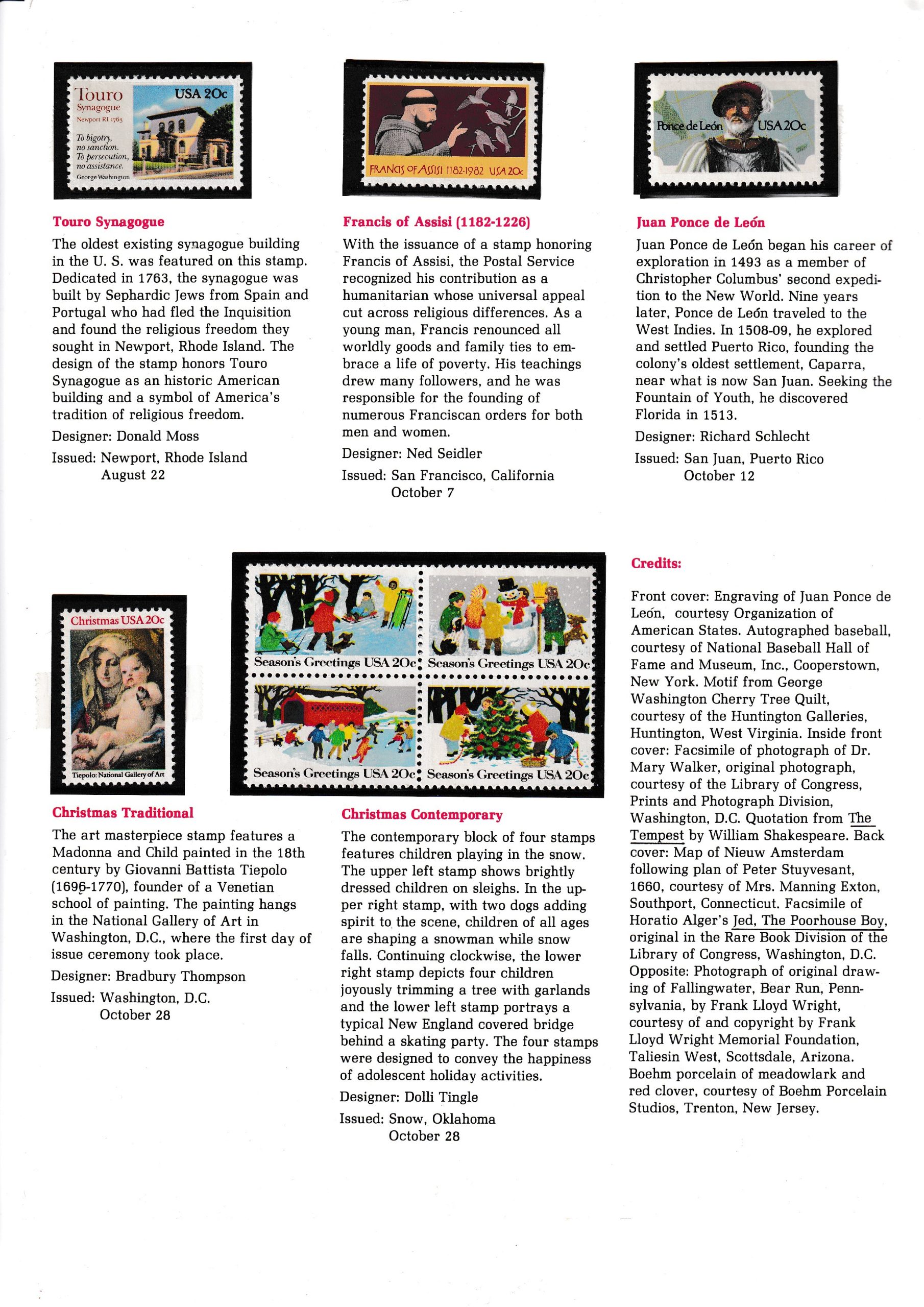 USA 1982 Pul Serisi Pörtfoyu 5