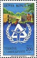 1987 Evsizler İçin Uluslararası Barınma Yılı Türkiye Posta Pulları - mezat.mezatcini.com'da!