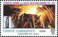 Türkiye Demir Çelik Fabrikaları'nın 50. Yılı 1987 Türkiye Posta Pulları - mezat.mezatcini.com'da!