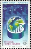 3. Türkiye Ekonomi Kongresi, İzmir 1992 Türkiye Posta Pulları - mezat.mezatcini.com'da!