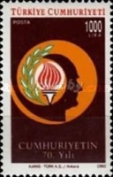 Cumhuriyetin 70. Yıldönümü 1993 Türkiye Posta Pulları - mezat.mezatcini.com'da!