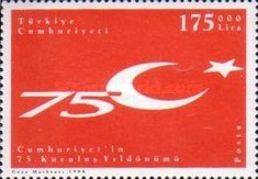 Cumhuriyetin 75. Yıldönümü 1998 Türkiye Posta Pulları - mezat.mezatcini.com'da!