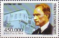 Kemal Atatürk'ün Doğumunun 120. Yıldönümü Cumhurbaşkanı, 1923-38 2001 Türkiye Posta Pulları - mezat.mezatcini.com'da!