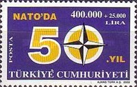 Türkiye'nin Kuzey Atlantik Antlaşması Örgütü'ne Üyeliğinin 50. Yıldönümü 2002 Türkiye Posta Pulları - mezat.mezatcini.com'da!