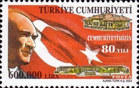 Cumhuriyetin 80. Yıldönümü 2003 Türkiye Posta Pulları - mezat.mezatcini.com'da!