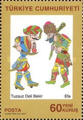 Kültürel Varlıklarımız - Gölge Oyunu Karakterleri 2007 Türkiye Posta Pulları - mezat.mezatcini.com'da!