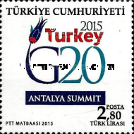G20 Zirvesi - Antalya, Türkiye 2015 Türkiye Posta Pulları - mezat.mezatcini.com'da!