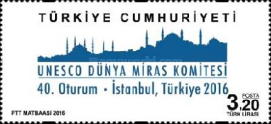 UNESCO Dünya Miras Komitesi'nin 40. Yıldönümü 2016 Türkiye Posta Pulları - mezat.mezatcini.com'da! 1 UNESCO Dünya Miras Komitesi'nin 40. Yıldönümü 2016 Türkiye Posta Pulları - mezat.mezatcini.com'da!