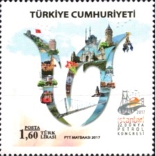 22. Dünya Petrol Kongresi - İstanbul, Türkiye 2017 Türkiye Posta Pulları - mezat.mezatcini.com'da!