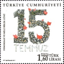 Türkiye Demokrasi ve Milli Birlik Günü 2017 Türkiye Posta Pulları - mezat.mezatcini.com'da!