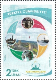 Kastamonu - 2018 Türk Dünyası Kültür Başkenti 2018 Türkiye Posta Pulları - mezat.mezatcini.com'da!