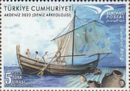 EUROMED Postası - Deniz Arkeolojisi 2022 Türkiye Posta Pulları - mezat.mezatcini.com'da!