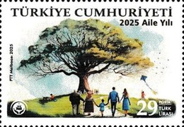 Aile Yılı 2025 Türkiye Posta Pulları - mezat.mezatcini.com'da!