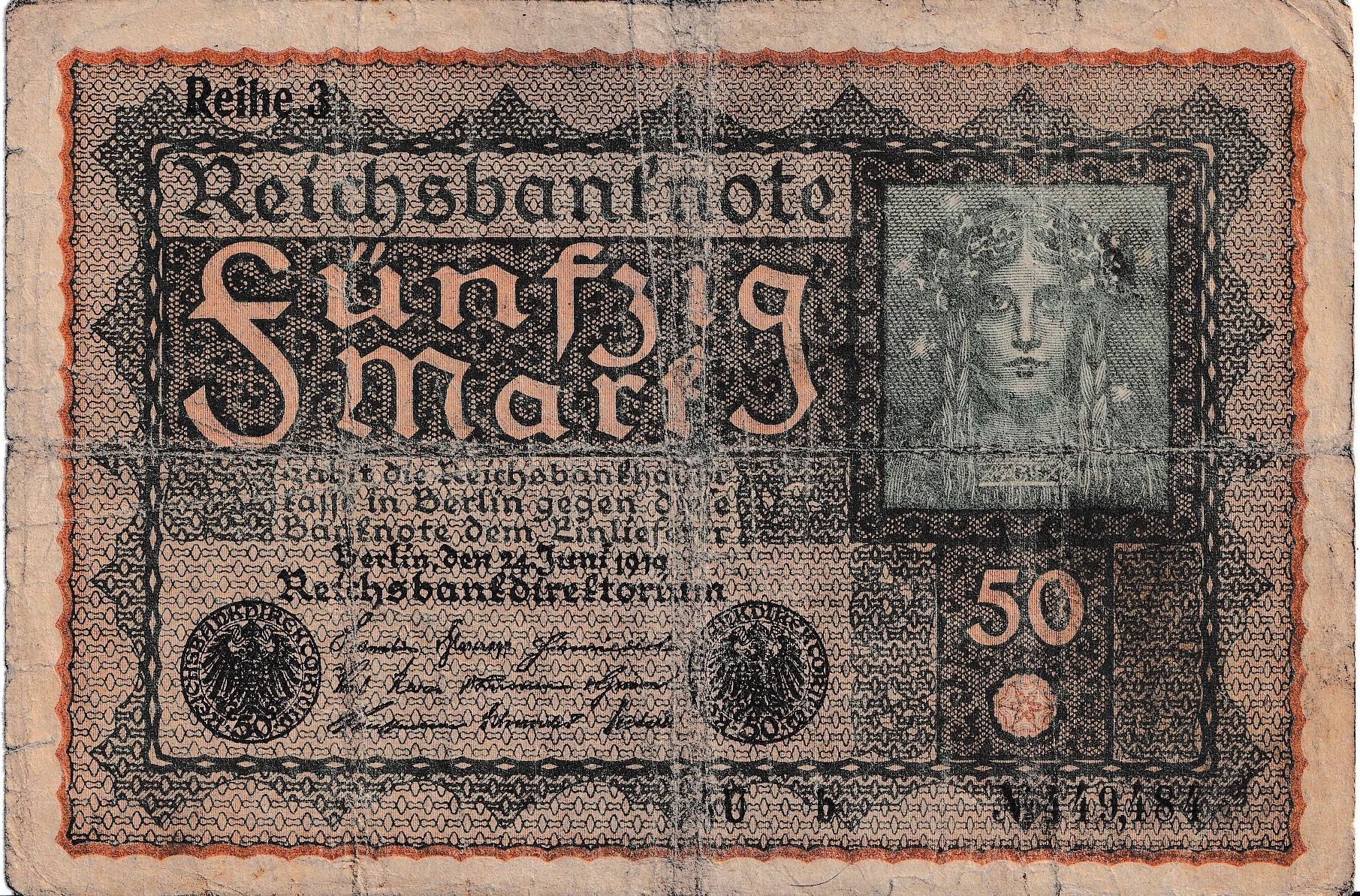 Almanya 50 Mark 1919 1 Almanya 50 Mark 1919