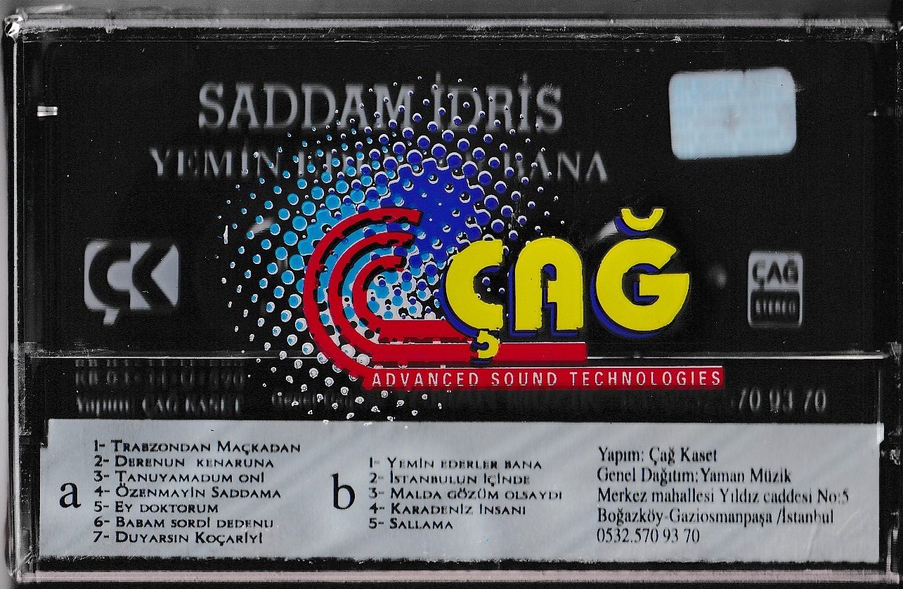 Saddam İdris Yemin Ederler Bana Kaseti 2 Saddam İdris Yemin Ederler Bana Kaseti Arka