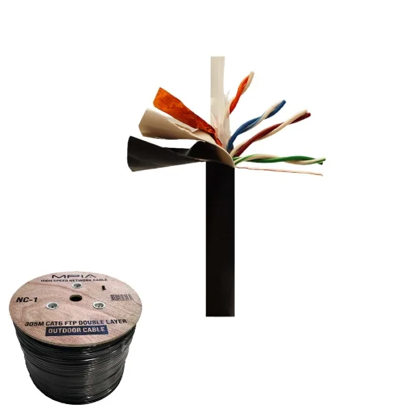 305 Metre / 0.57mm CAT6 FTP Çift Katmanlı Dış Ortam İnternet Kablosu 1 305 Metre / 0.57mm CAT6 FTP Çift Katmanlı Dış Ortam İnternet Kablosu