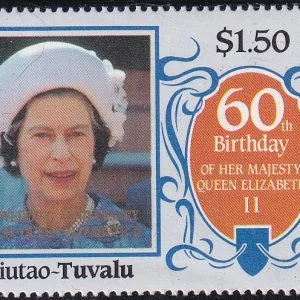 60. Doğum Günü Pulları MNH Tuvalu Britanya Kraliçesi II. Elizabeth