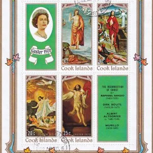 1970 Cook İsland Paskalya Blok Pulu