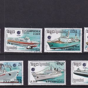 Kampuchea 1988 Gemiler ve Deniz Taşımacılığı Pul Serisi 7’li Set