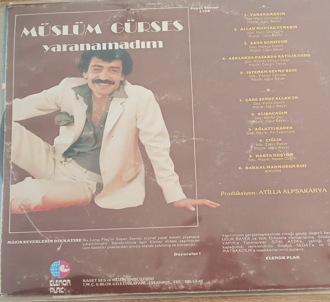 Müslüm Gürses – Yaranamadım LP Plak 2 Müslüm Gürses – Yaranamadım LP Plak 1
