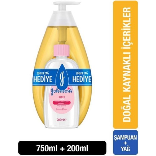 Johnson's Baby Gold Şampuan 750 ml + Bebek Yağı 200 ml 1 Johnson's Baby Gold Şampuan 750 ml + Bebek Yağı 200 ml