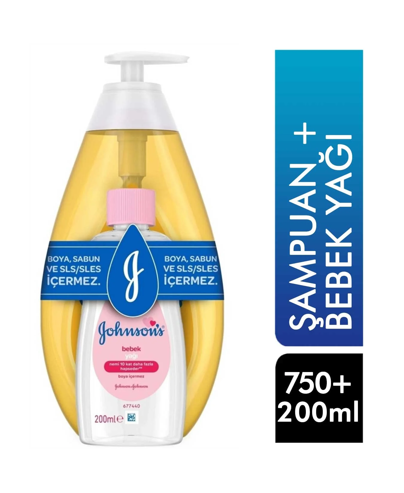 Johnson's Baby Gold Şampuan 750 ml + Bebek Yağı 200 ml 3