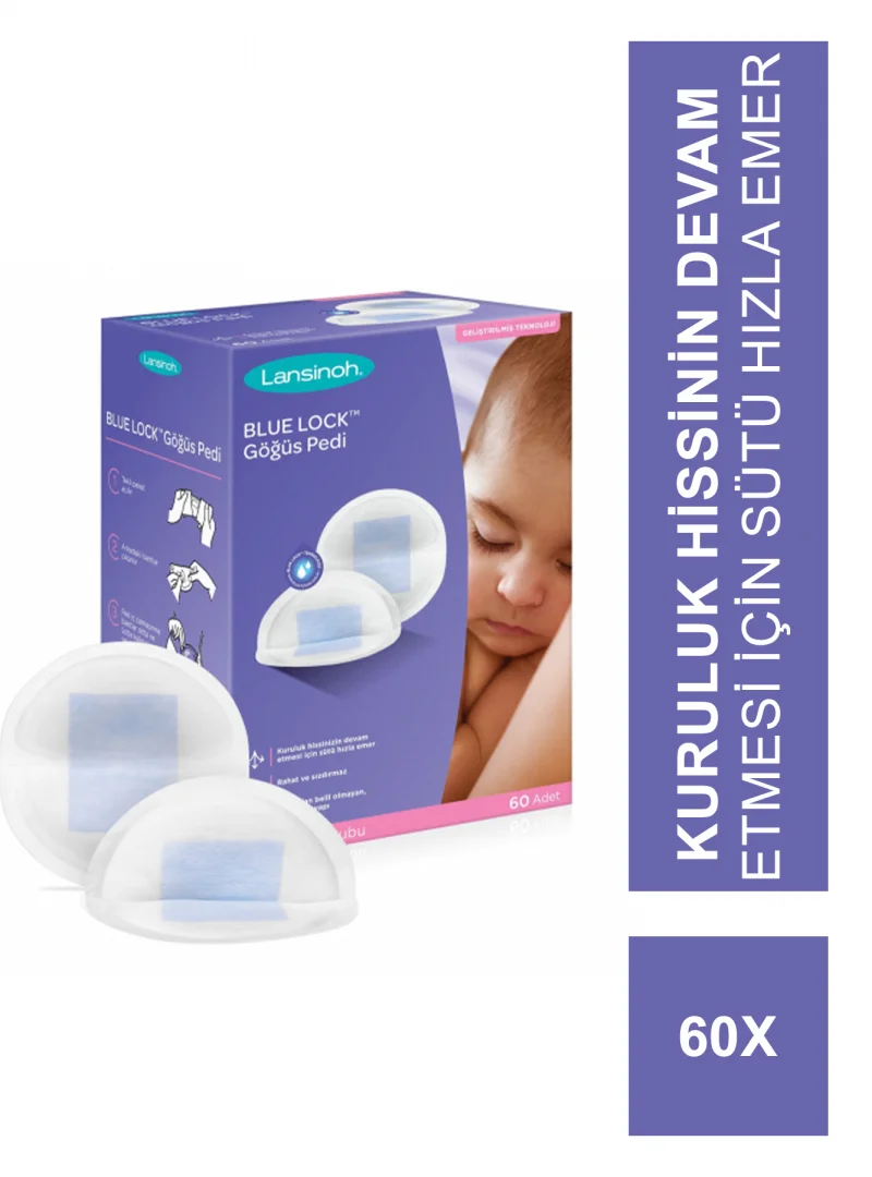Lansinoh Blue Lock Göğüs Pedi 60 Adet 2