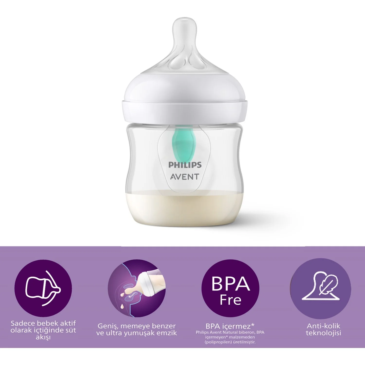 Philips Avent Natural Response Anti-Colic PP Biberon 125 ml +0 ay 1 Philips Avent Natural Response Anti-Colic PP Biberon 125 ml +0 ay