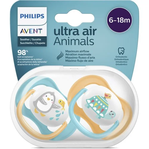 Philips Avent Ultra Air Animals 2li Emzik 6-18 Ay - Unisex 1 Philips Avent Ultra Air Animals 2li Emzik 6-18 Ay - Unisex