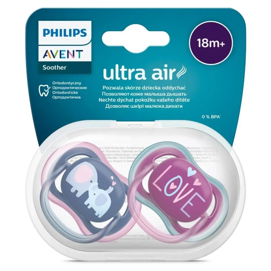 Philips Avent Ultra Air Emzik +18 Ay 2li Kız SCF349/22 1 Philips Avent Ultra Air Emzik +18 Ay 2li Kız SCF349/22
