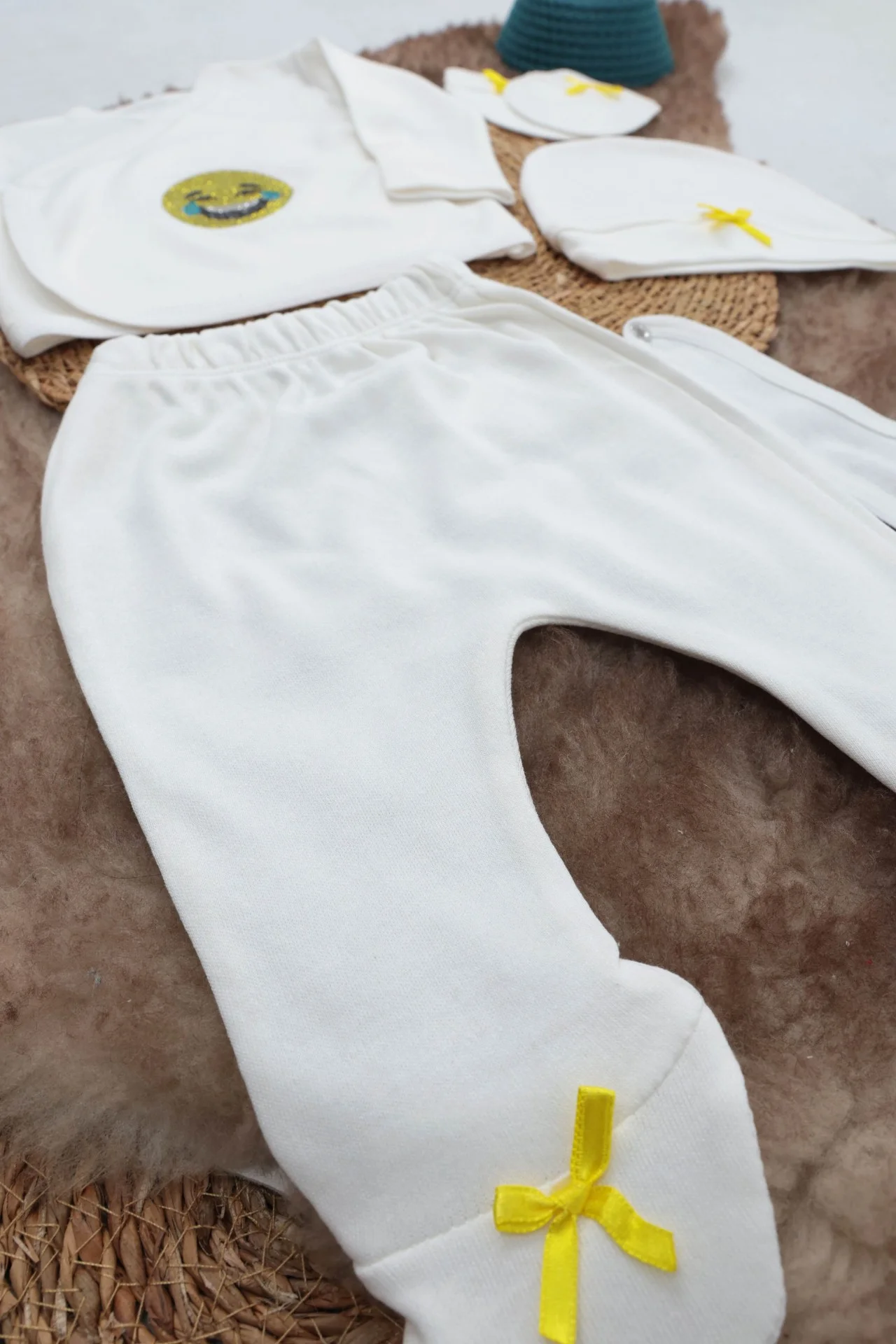 Sema Baby 5 Parça Gülen Surat Hastane Çıkışı Zıbın Seti 0-3 Ay 3