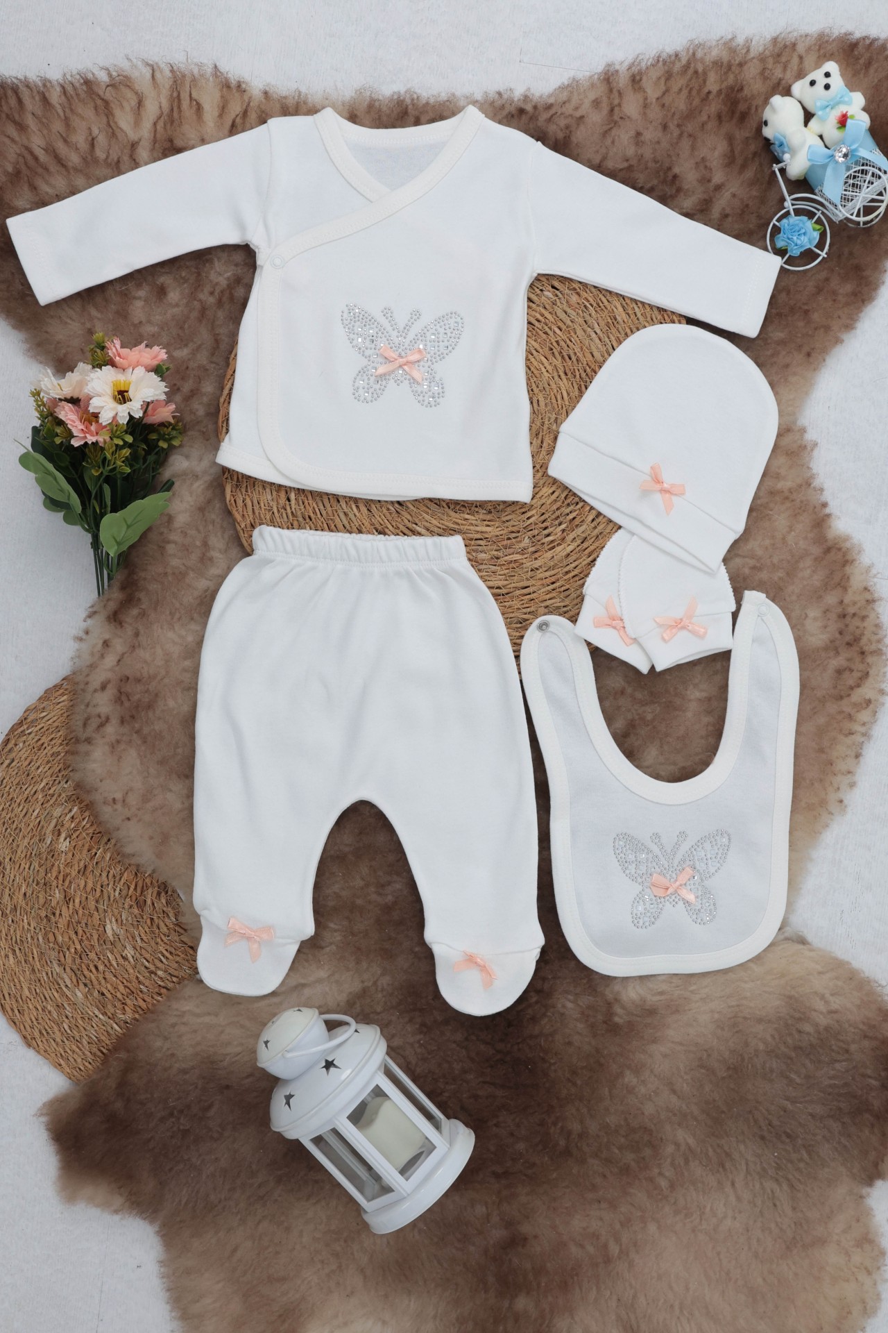 Sema Baby 5 Parça Hastane Çıkışı Zıbın Seti 0-3 Ay - Butterfly 1 Sema Baby 5 Parça Hastane Çıkışı Zıbın Seti 0-3 Ay - Butterfly