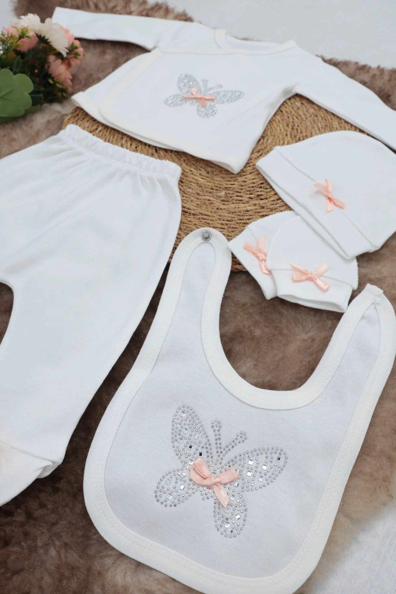 Sema Baby 5 Parça Hastane Çıkışı Zıbın Seti 0-3 Ay - Butterfly 3