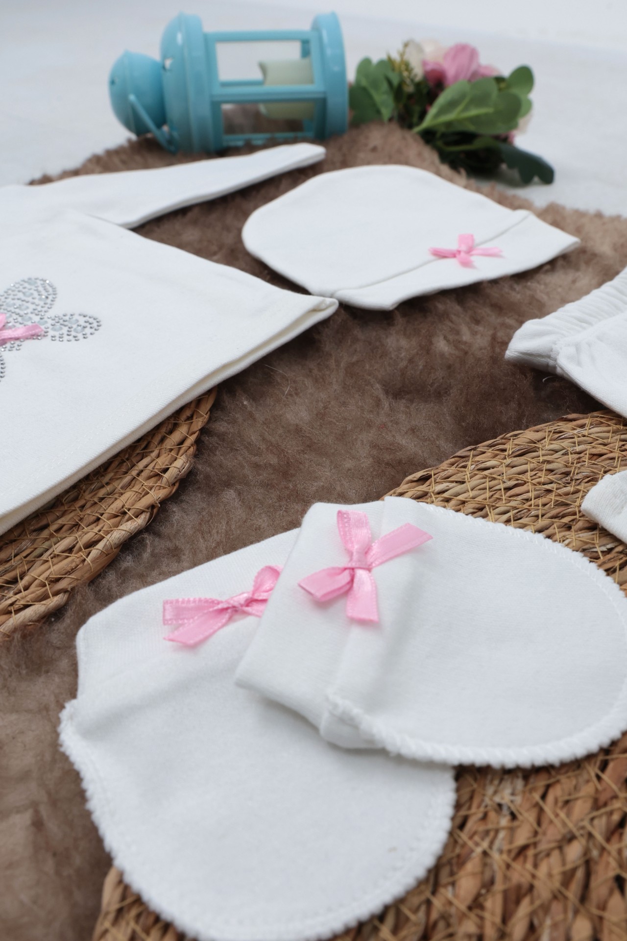 Sema Baby 5 Parça Hastane Çıkışı Zıbın Seti 0-3 Ay - Pink Butterfly 3