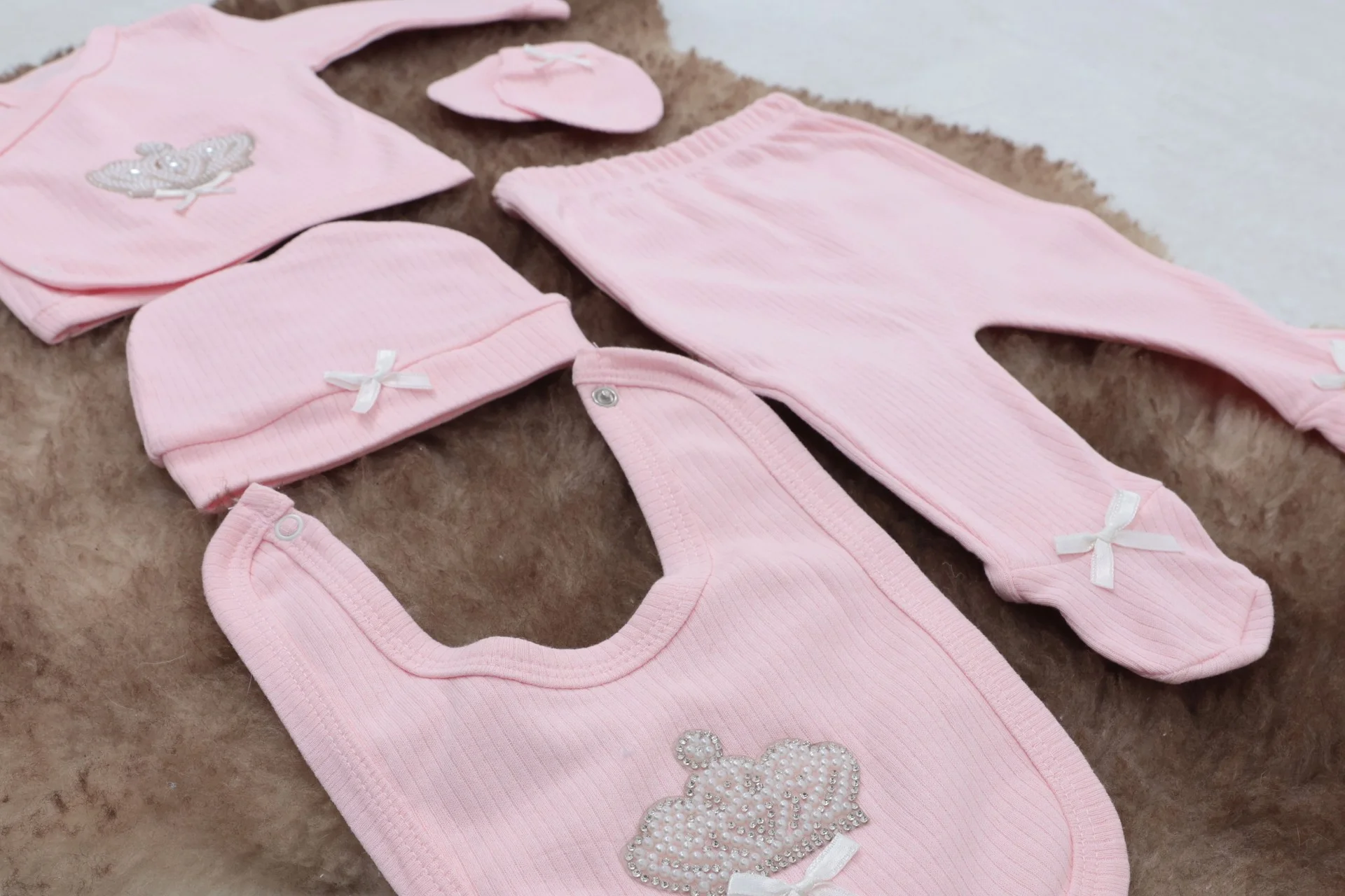 Sema Baby 5 Parça Hastane Çıkışı Zıbın Seti 0-3 Ay - Queen 2