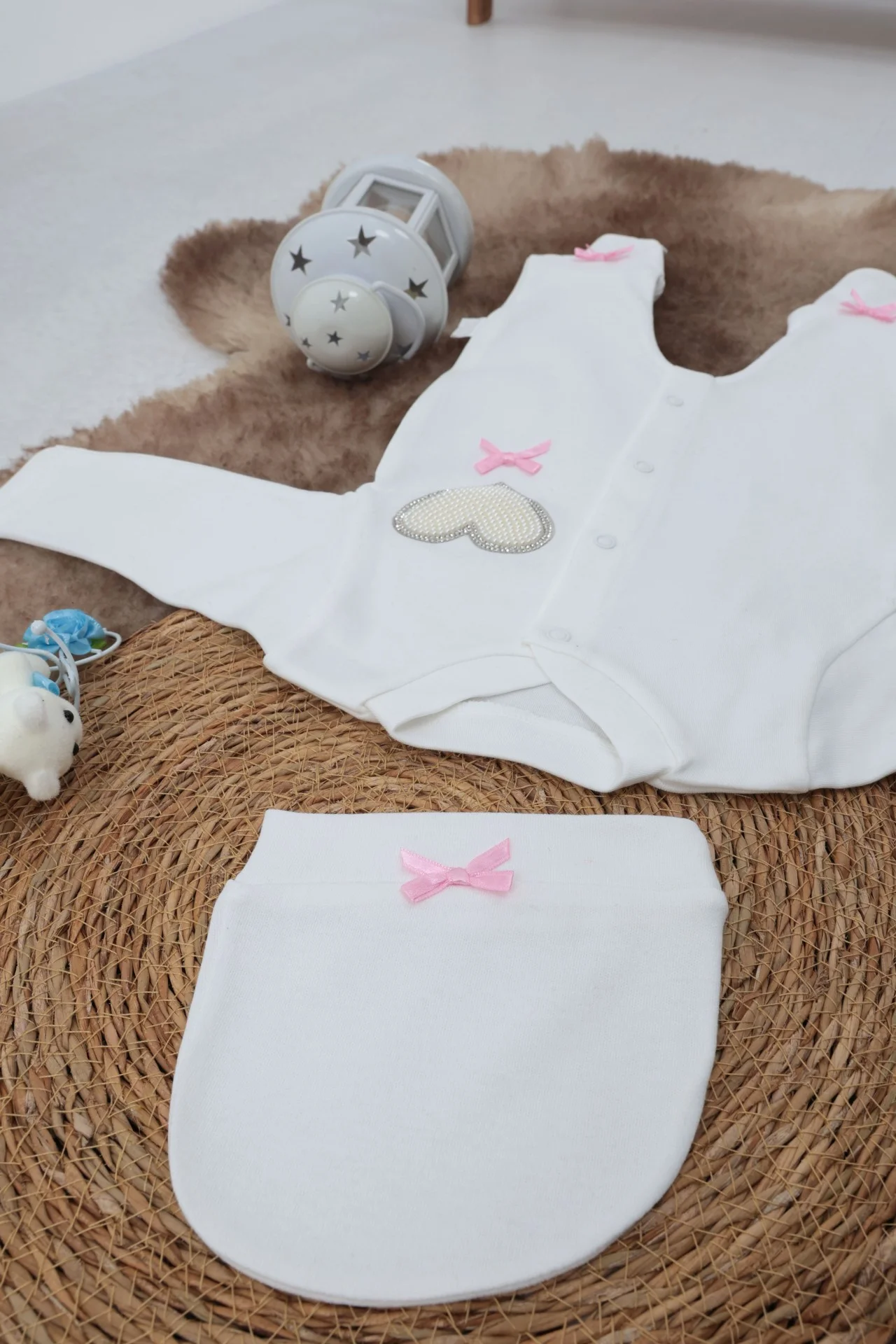 Sema Baby Pamuklu Bebek Tulum Seti 6-9 Ay - Love 2