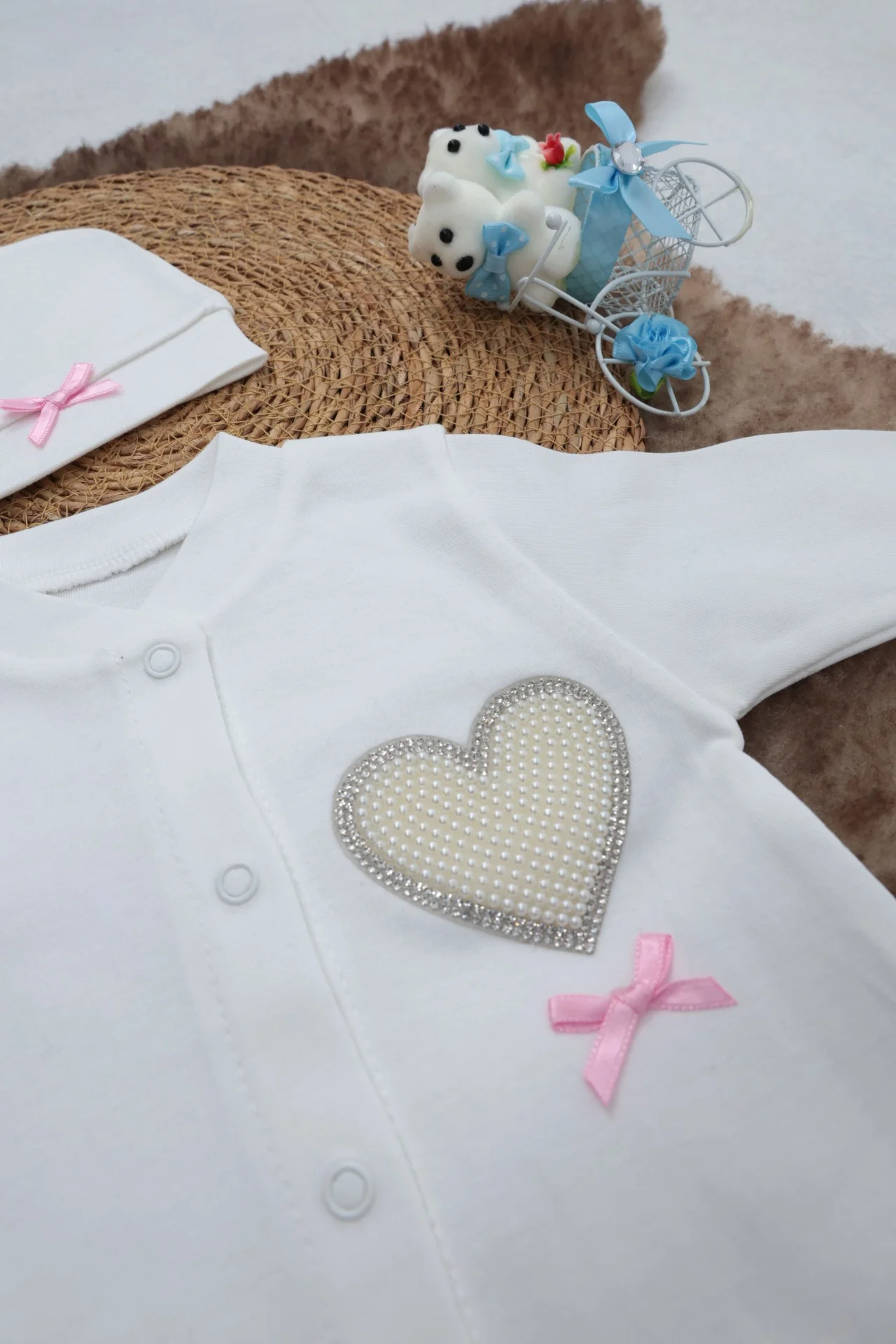 Sema Baby Pamuklu Bebek Tulum Seti 6-9 Ay - Love 3