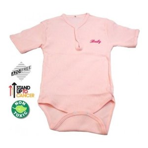 Sema Baby Yarım Kol Kaşkorse Badi (Body) - Pembe 6-12 Ay